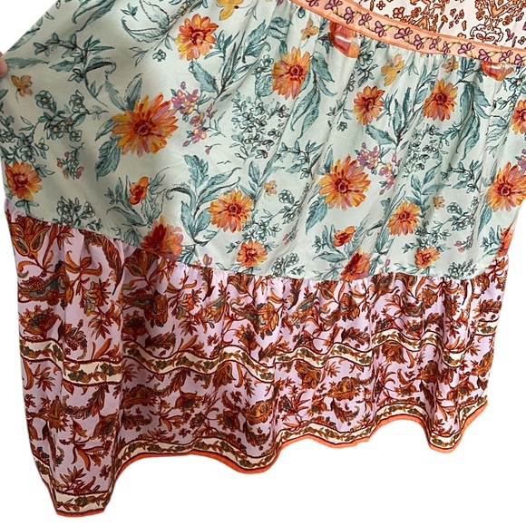 Truly 4 You Women’s Multi Smocked Floral Print Summer Maxi Dress Sz-L - Picture 4 of 6